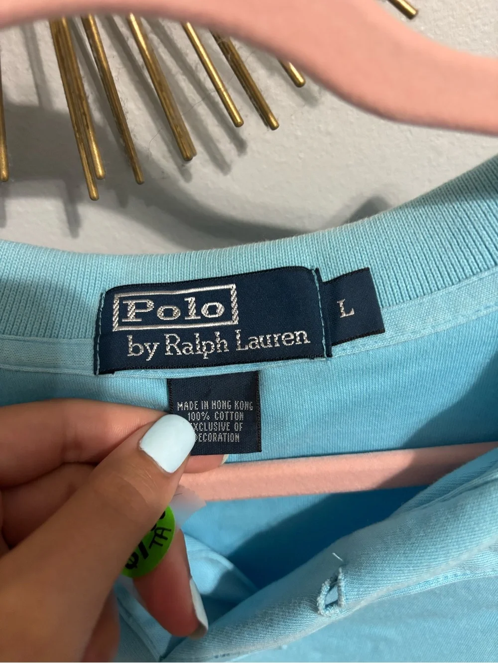 Ralph Lauren Light Aqua Polo with Orange Pony